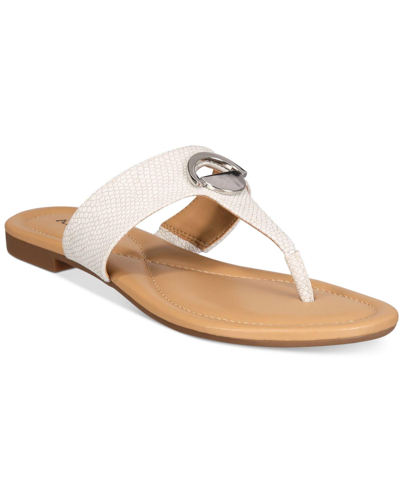 women's white thong sandals